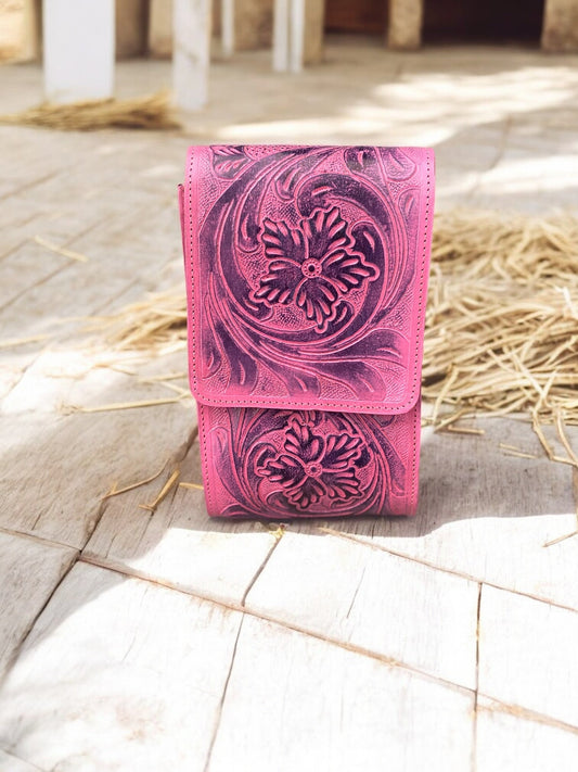 Pink All Tooled Crossbody