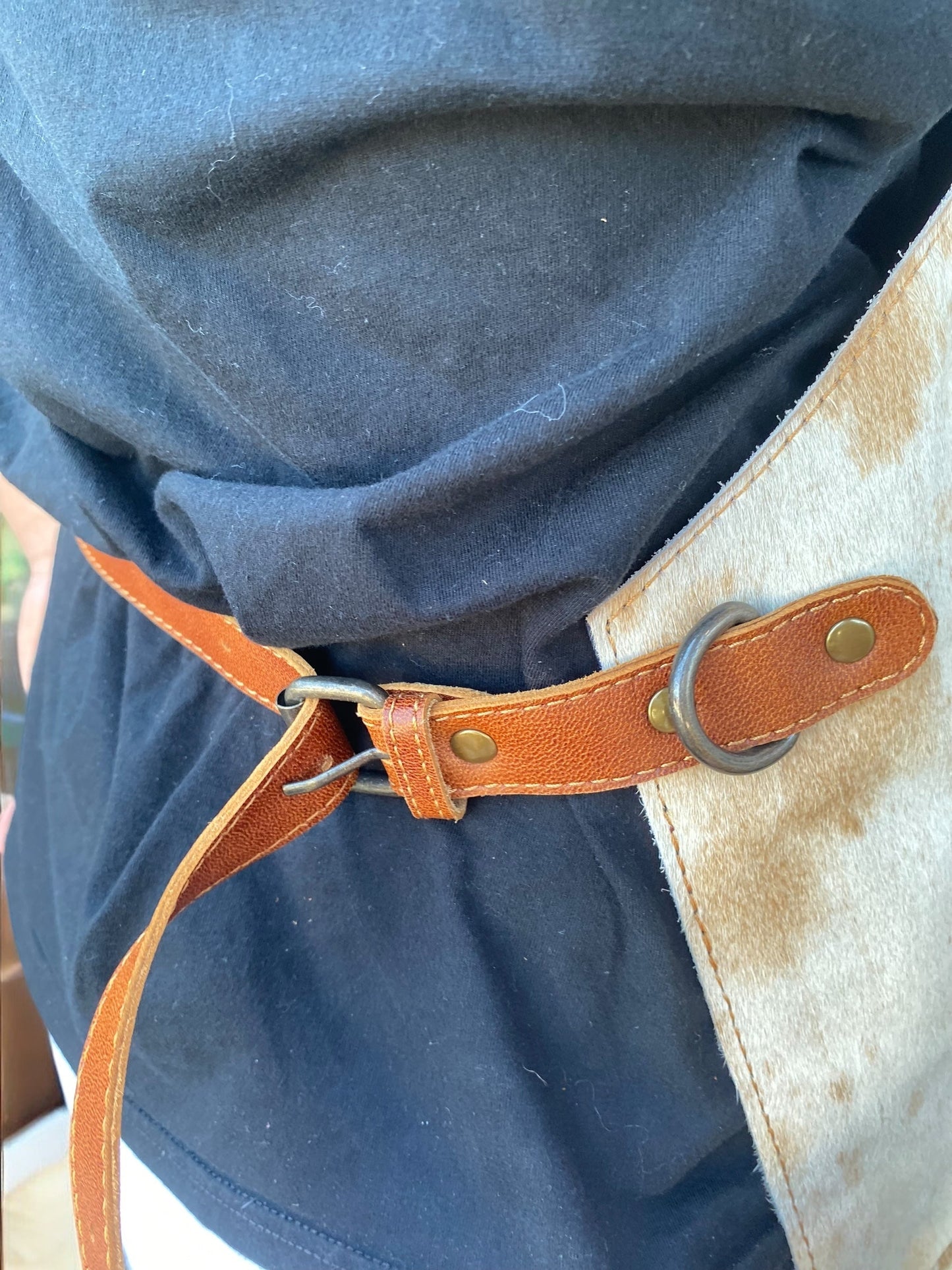Cowhide & Tooled Leather Western Apron