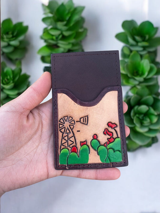 Cactus Leather credit card wallet