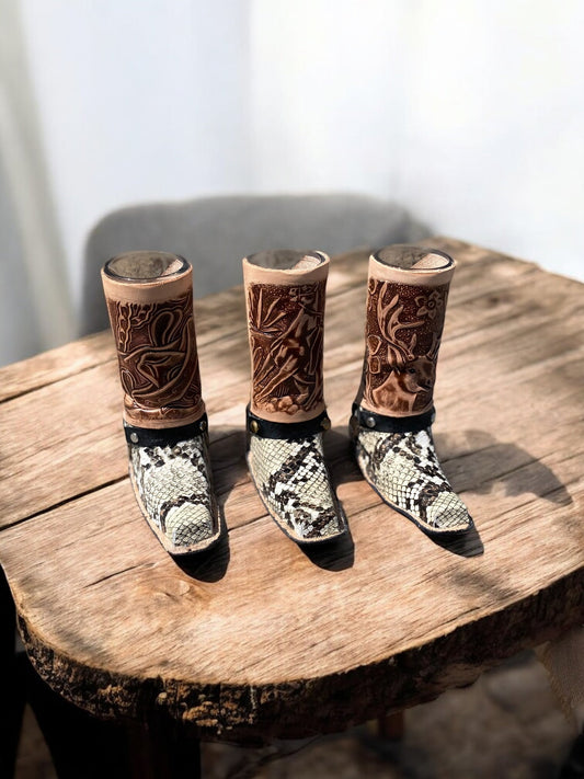 Snake Leather Glass Boot