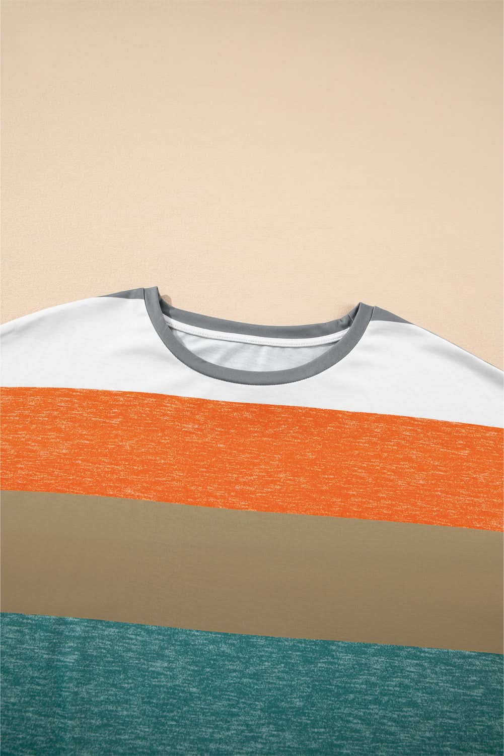 Plus size green stripe pullover