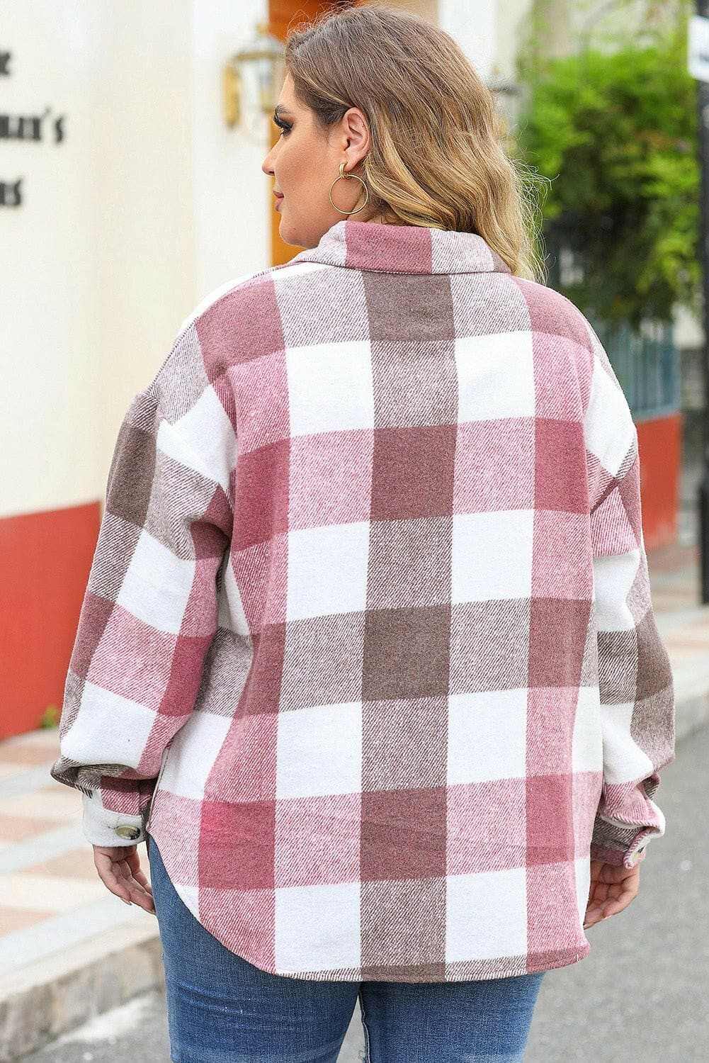 Plus size plaid jacket - chic style