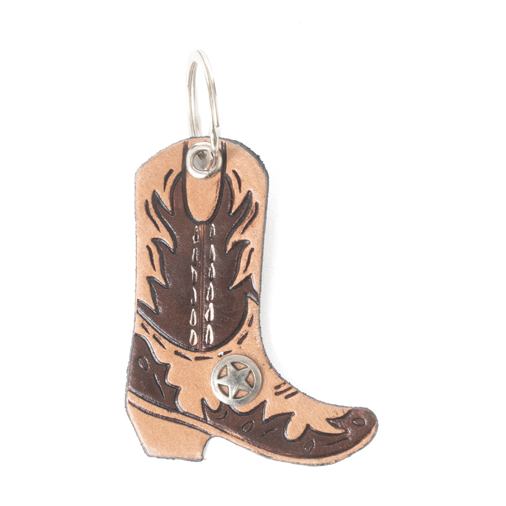 Lilâ€™ Wrangler Leather Key Fob in Cocoa Flame