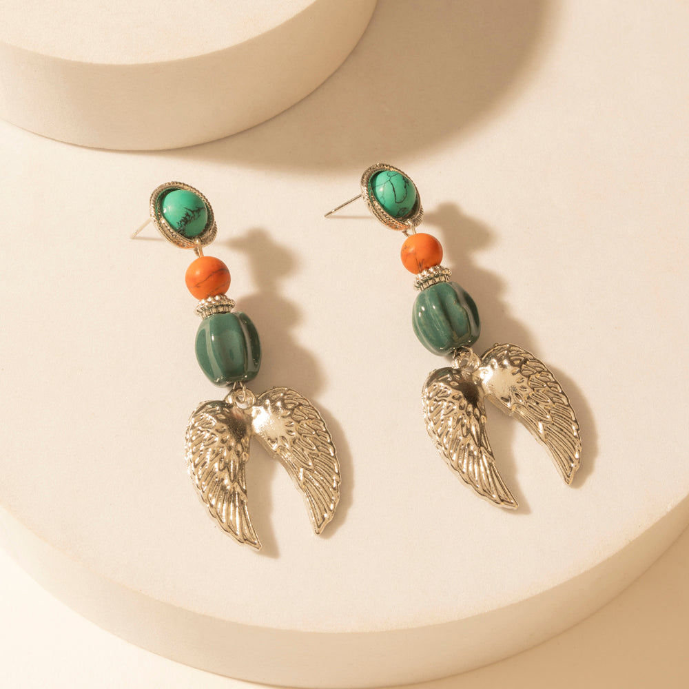 Myra Guardian Wing Dangle Earrings in Sterling Silver