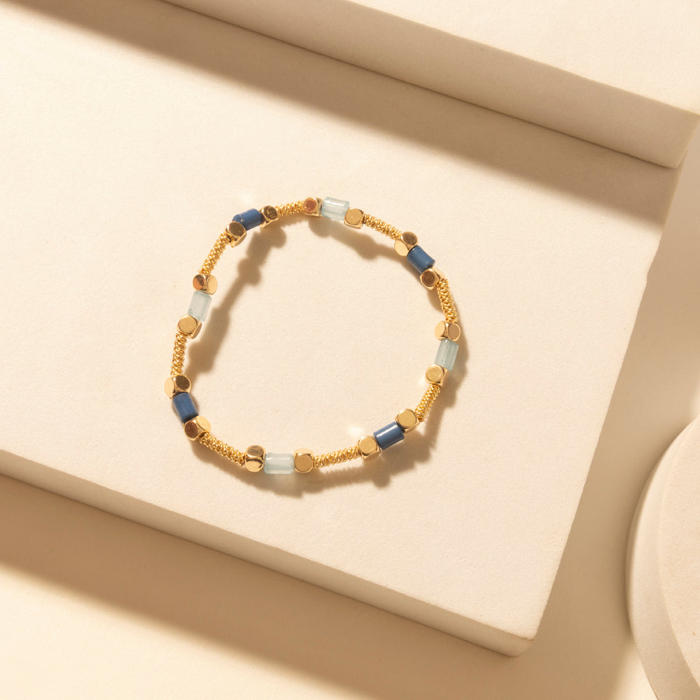 Myra Gilded Lasso Stack Bracelet in Arena Blue