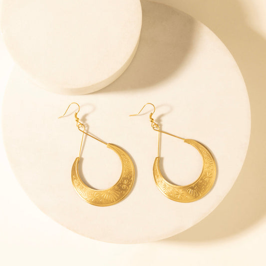Myra Crescent Earrings in Amber