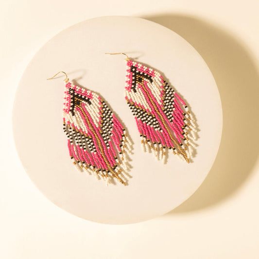 Myra Wildloom Chevron Drops in Dusty Rose