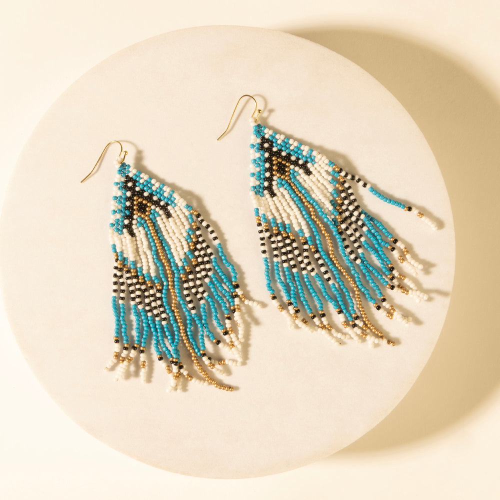 Myra Wildloom Chevron Drops in Riverstone Blue
