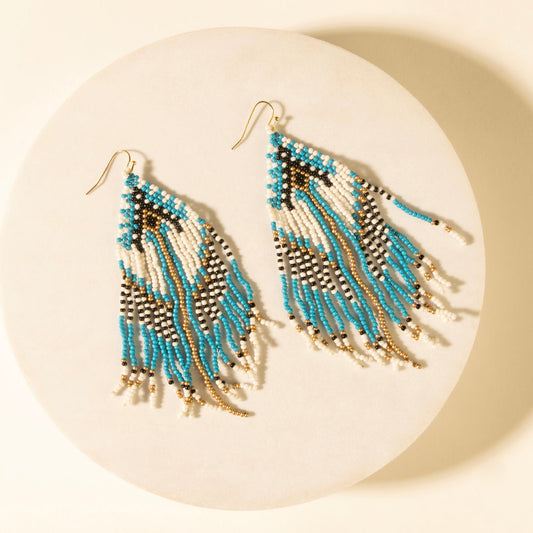 Myra Wildloom Chevron Drops in Riverstone Blue