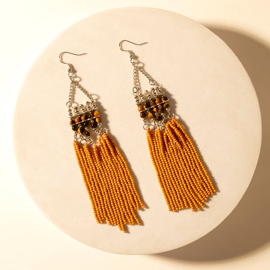 Myra Rustglow Fringe Earrings in Sunbaked Amber