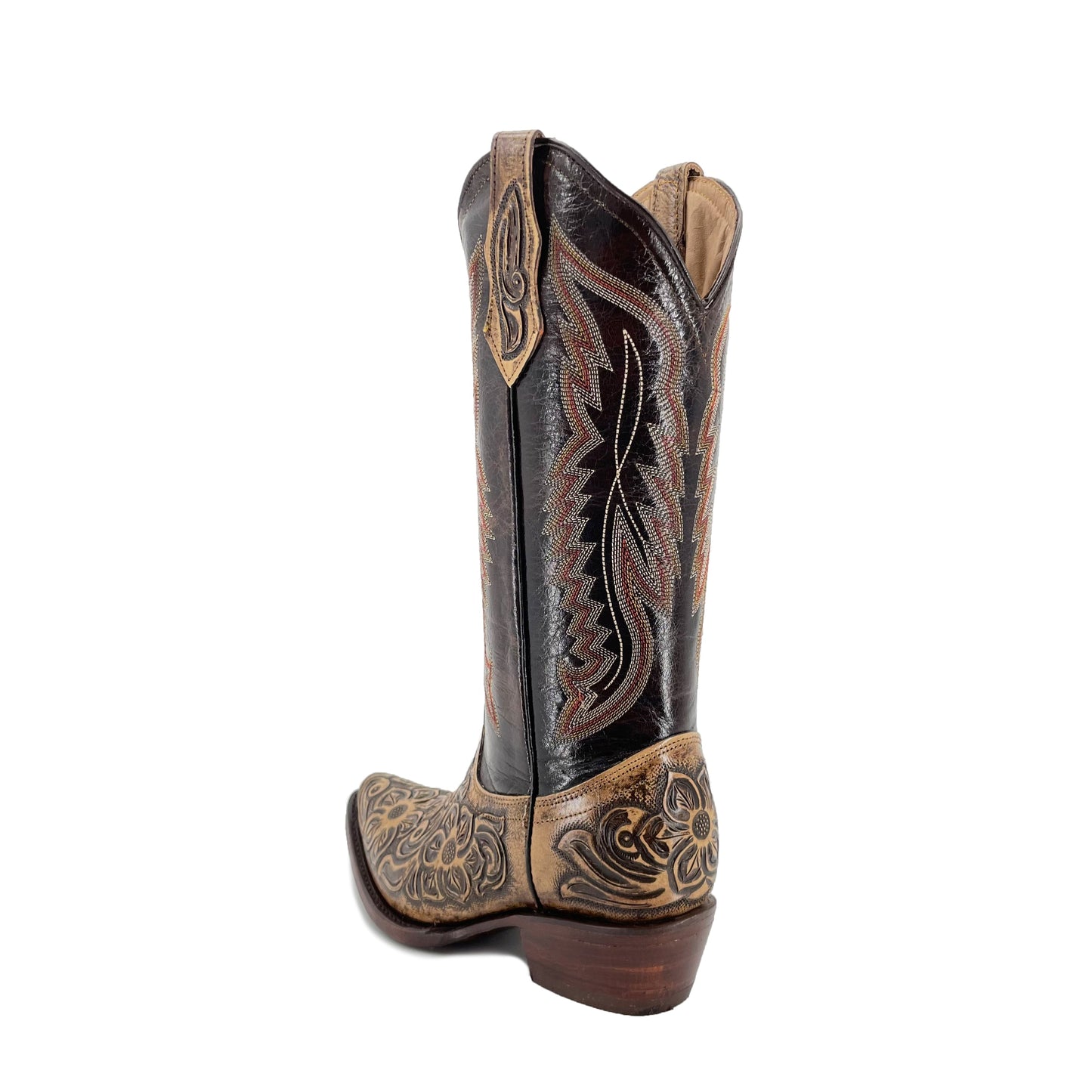 Women's Texan Handtooled Boots - Floral Rustic