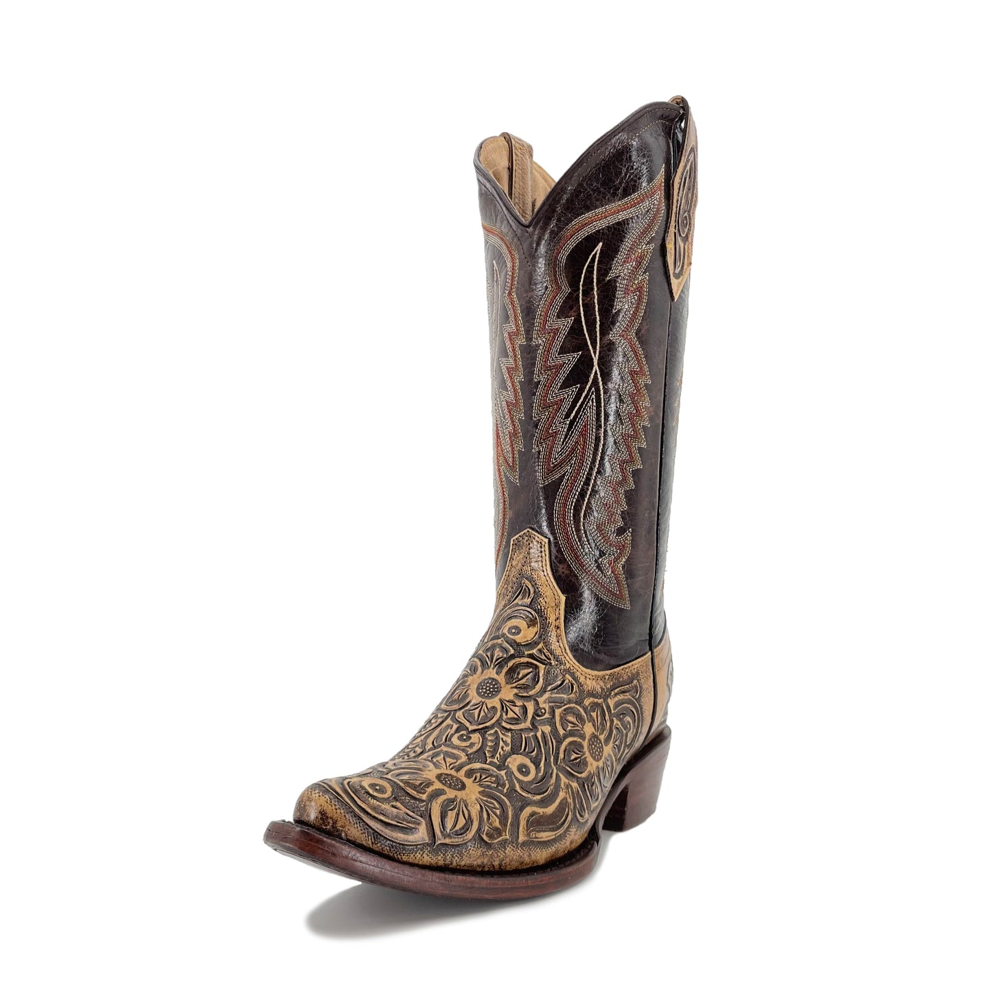 Women's Texan Handtooled Boots - Floral Rustic
