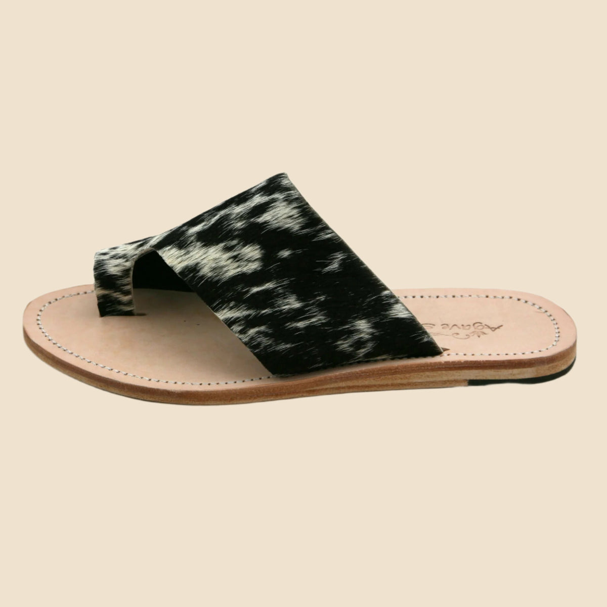 Agave Sky Tanya Cowhide Slide side view