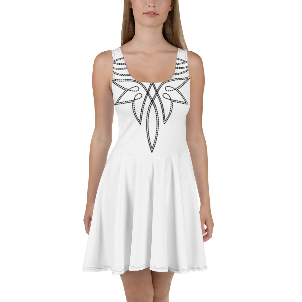 Boot Stitch Print Skater Dress