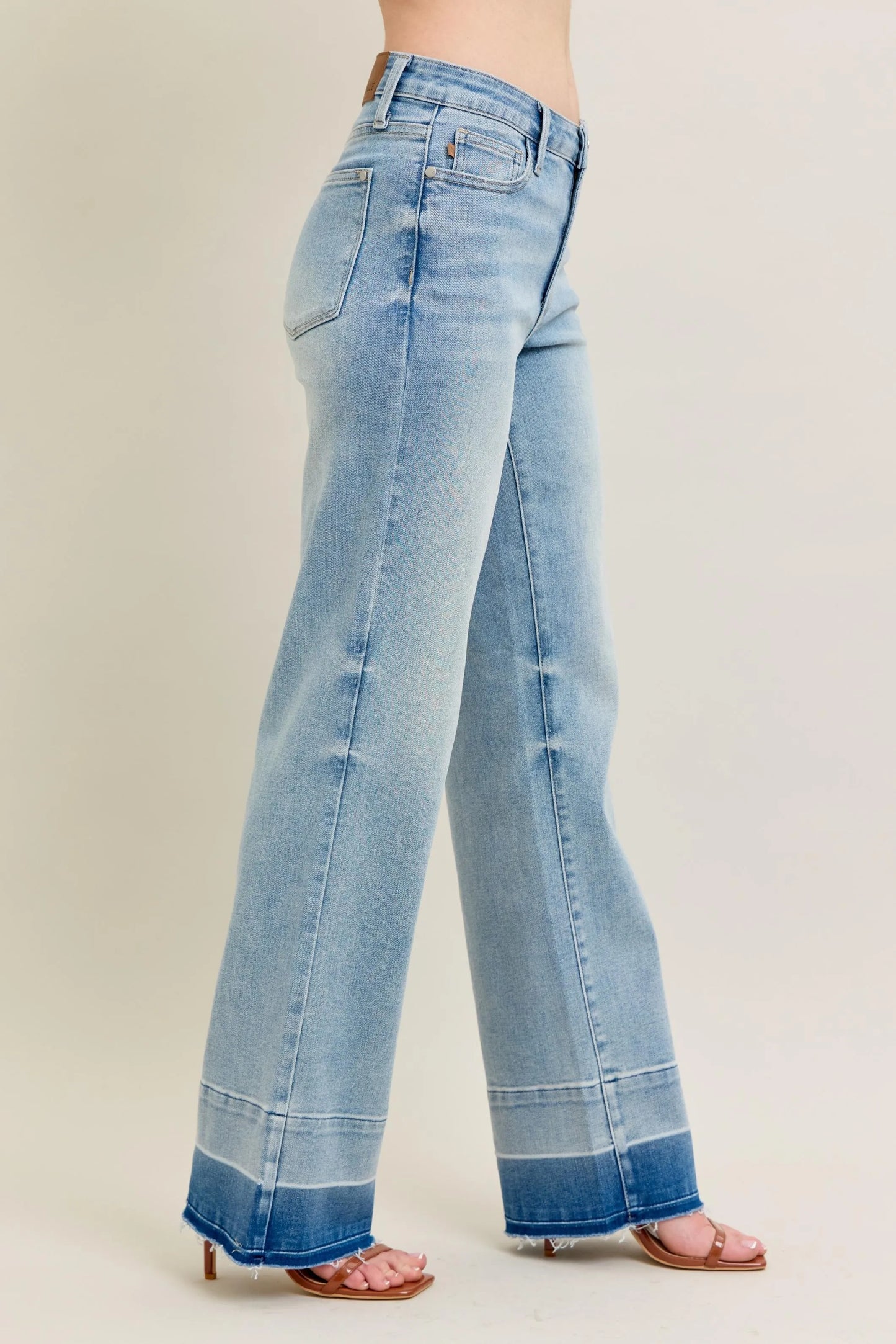 Judy Blue Plus Size Full Size Wide Leg Jeans with Released Hem