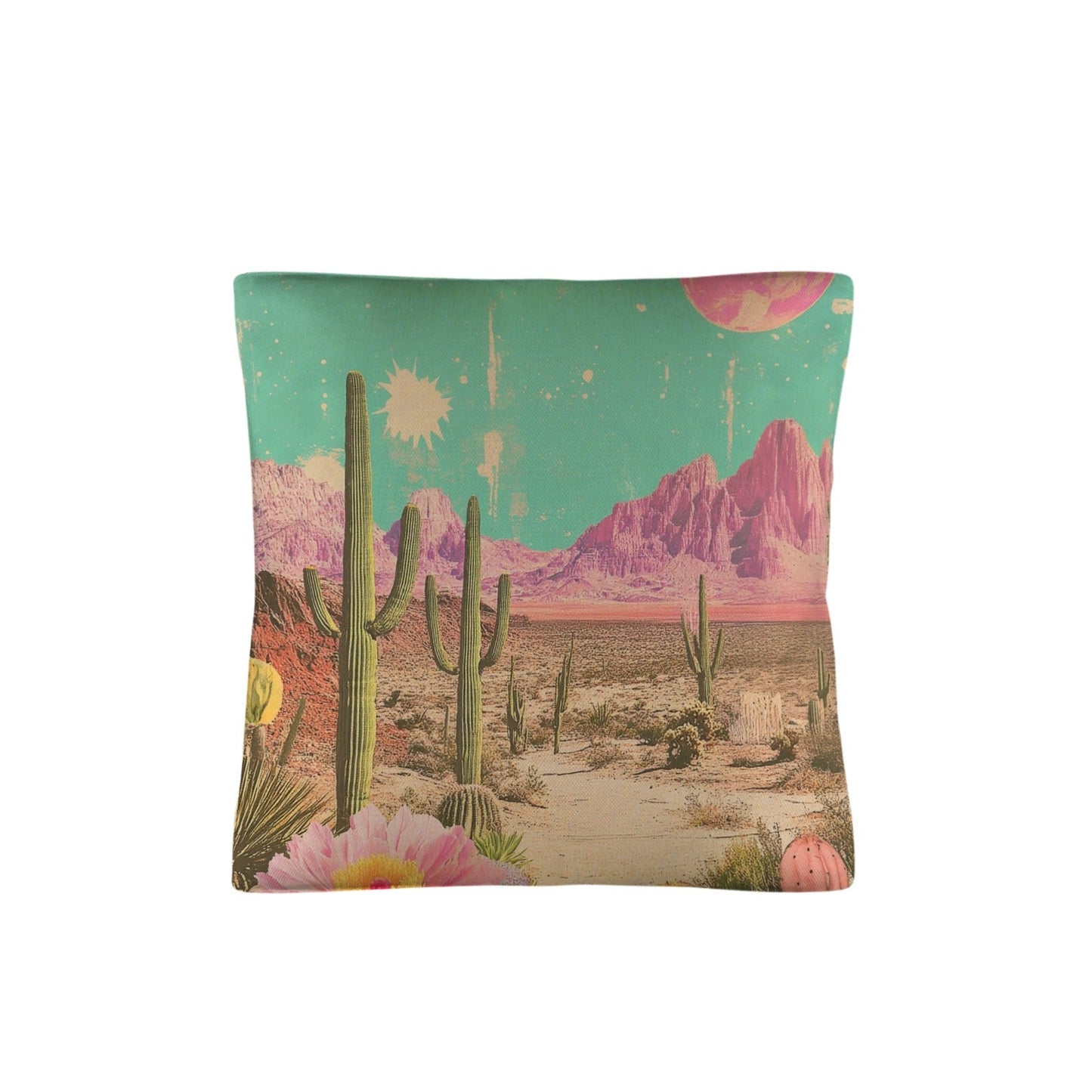 Baha Ranch Retro Pop Western Purple Mountain Desert Pillow Case Made in America