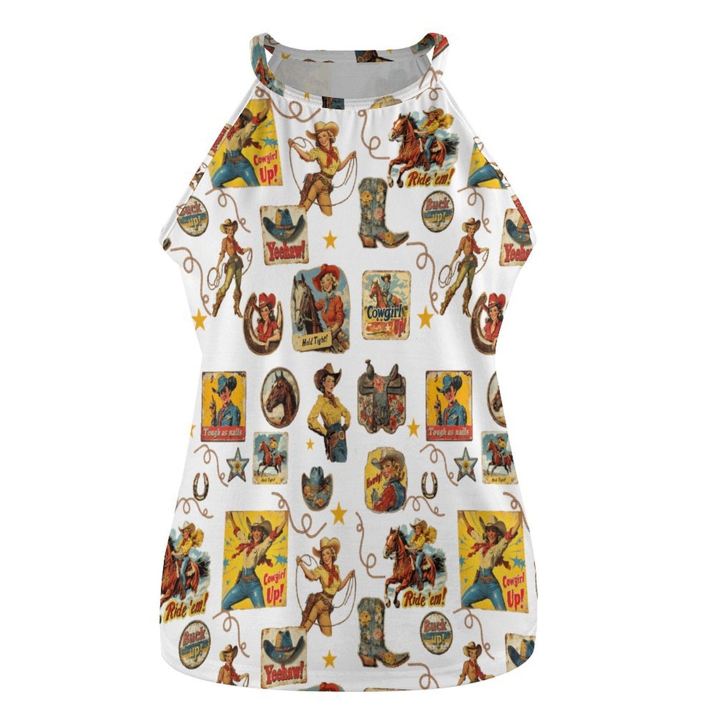 Vintage Cowgirl Collage Western Tank Top