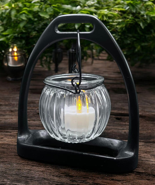English Stirrup Candle Lights - Matte Black