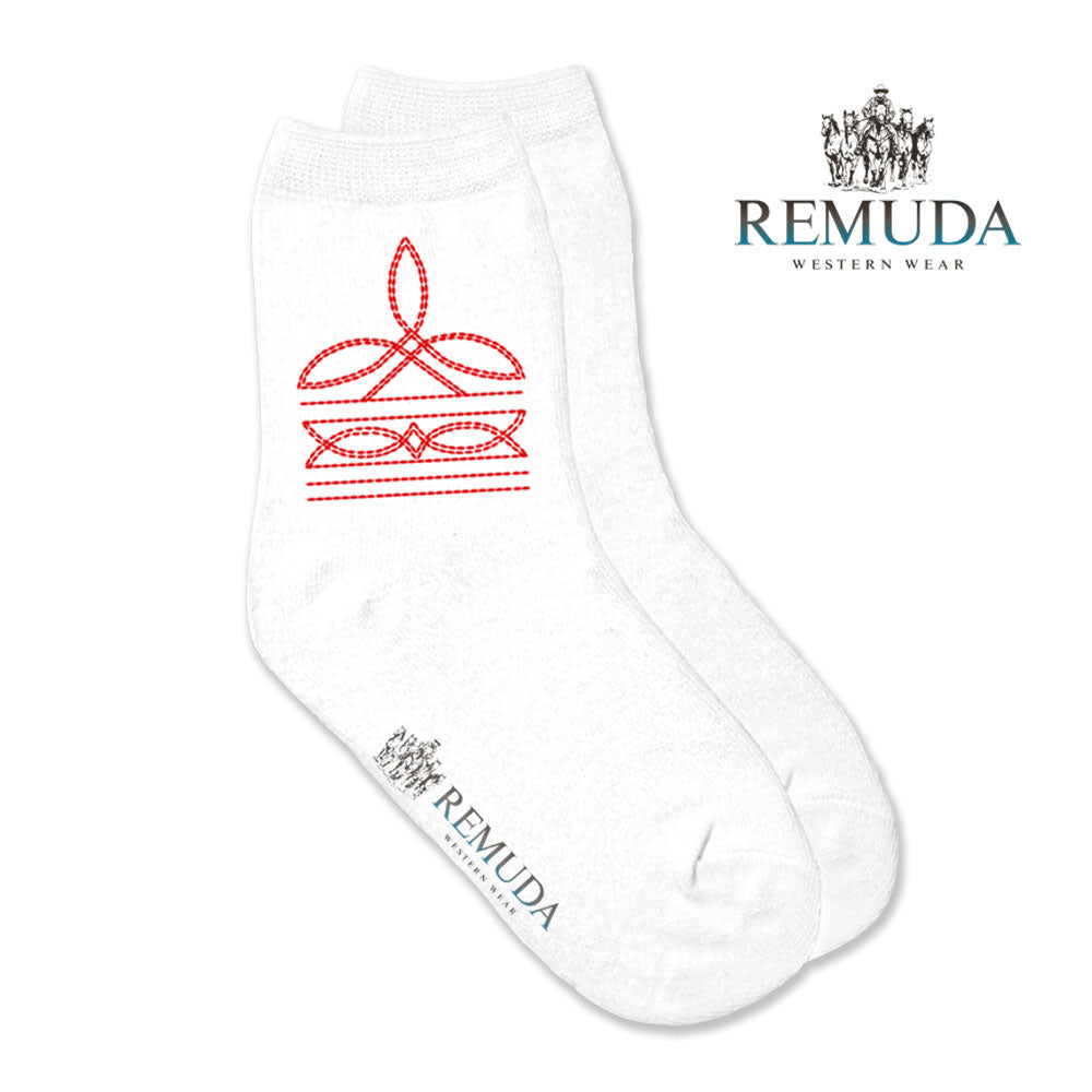 Boot Stitch Kids Western Crew Socks