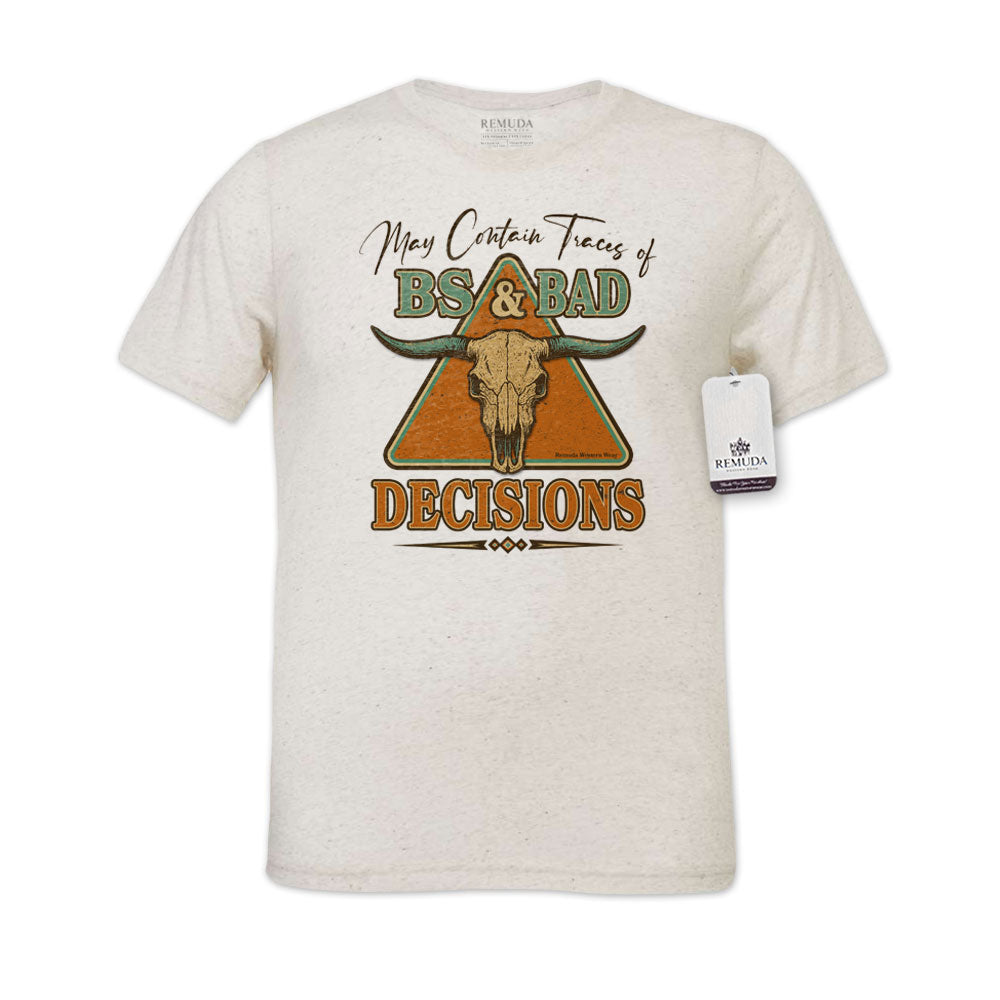 BS & Bad Decisions - Adult Unisex Western Tee T-Shirt
