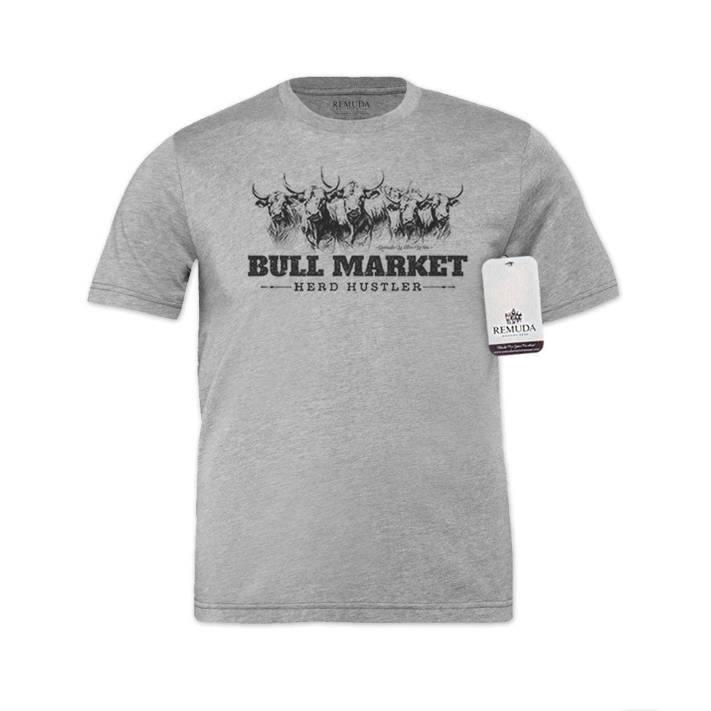 Bull Market Herd Hustler - Adult Unisex Western Tee T-Shirt