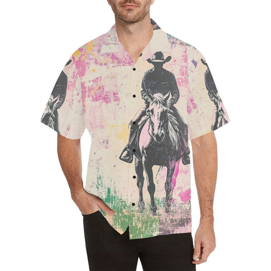 Baha Ranch Retro Pop Western Trail Ride Men's Camp Shirt