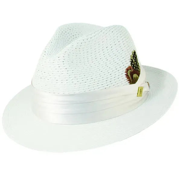 Stacy Adams Dublin- Milan Straw Fedora Hat