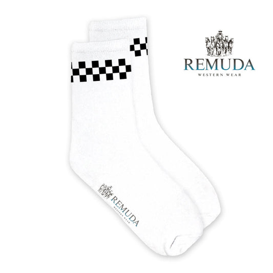 Checkered Adult Unisex Western Crew Socks