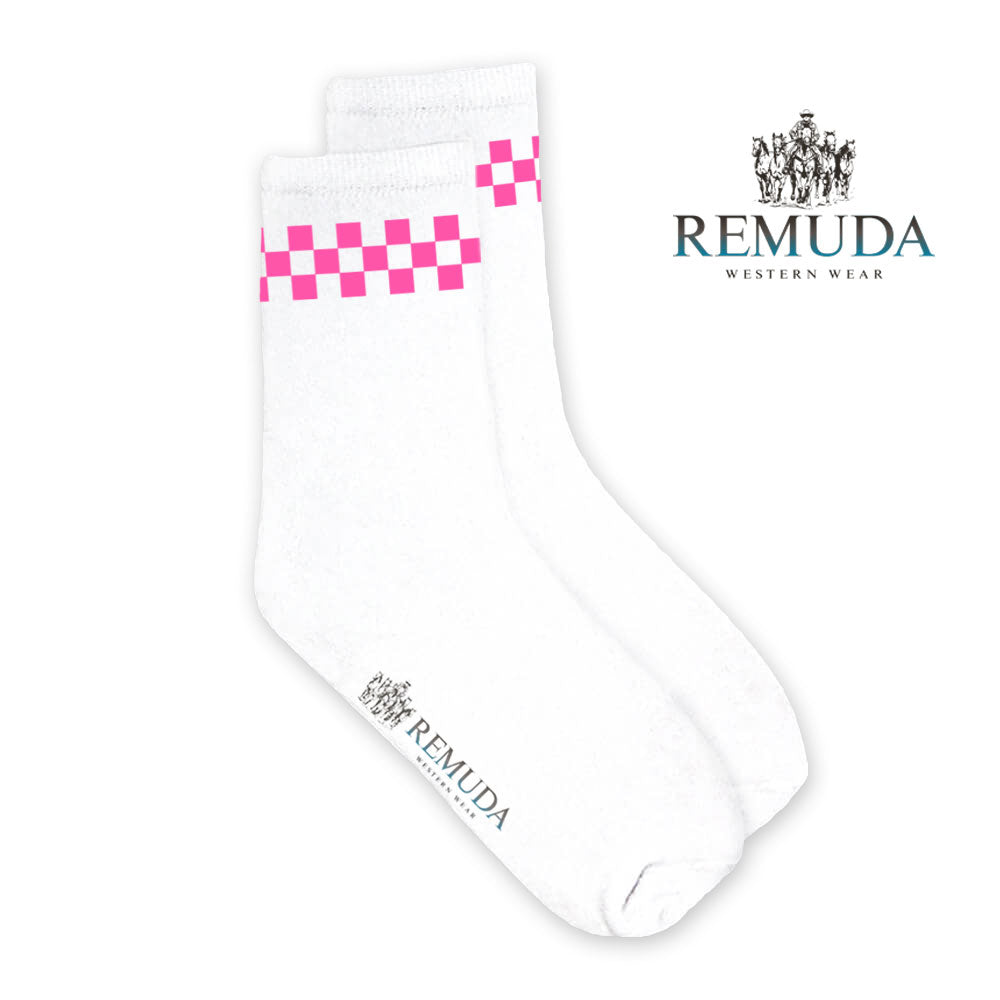 Checkered Adult Unisex Western Crew Socks