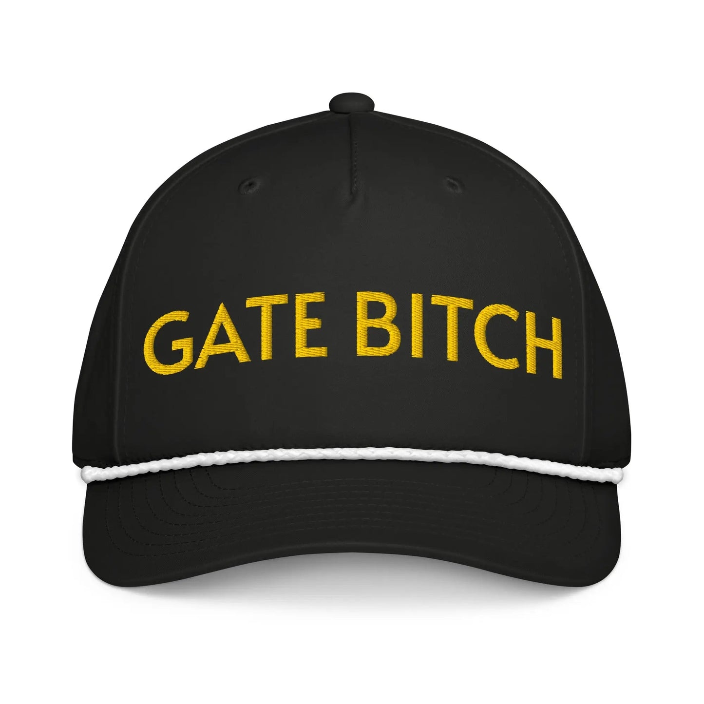Gate Bitch Embroidered Braided Rope Bill Hat