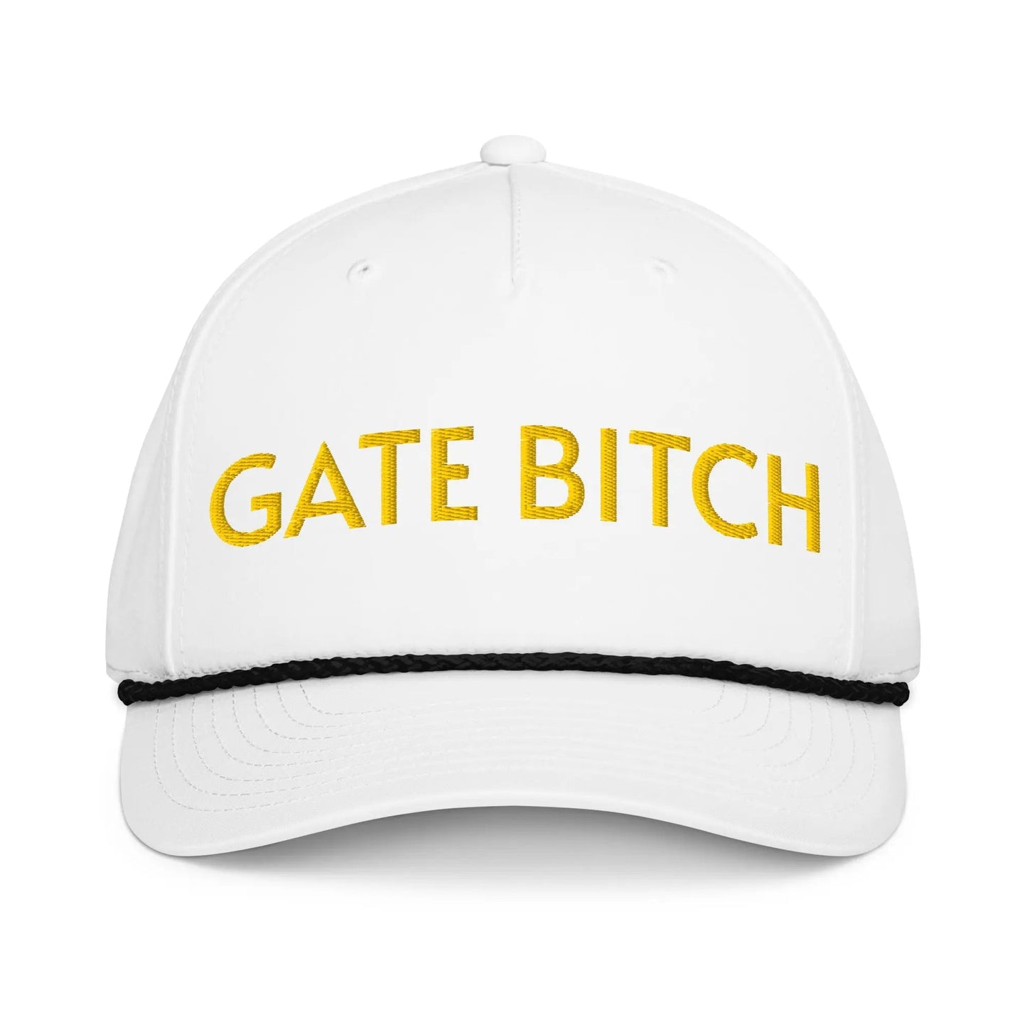 Gate Bitch Embroidered Braided Rope Bill Hat