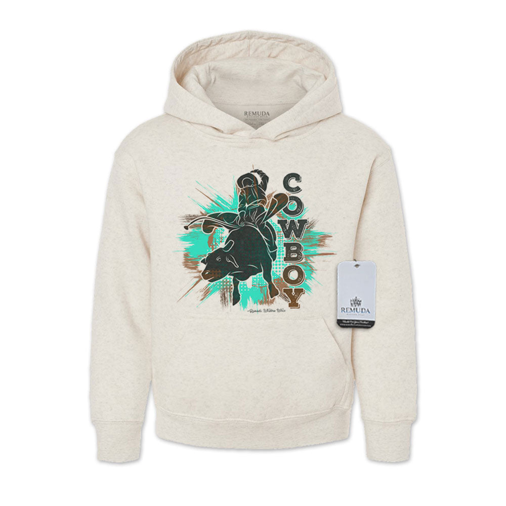 Cowboy Rodeo Bull Rider - Youth Western Pullover Hoodie