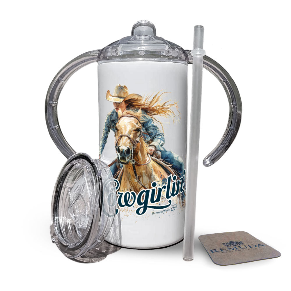 Cowgirlin' - Infant & Toddler Girls Western Sippy Cup