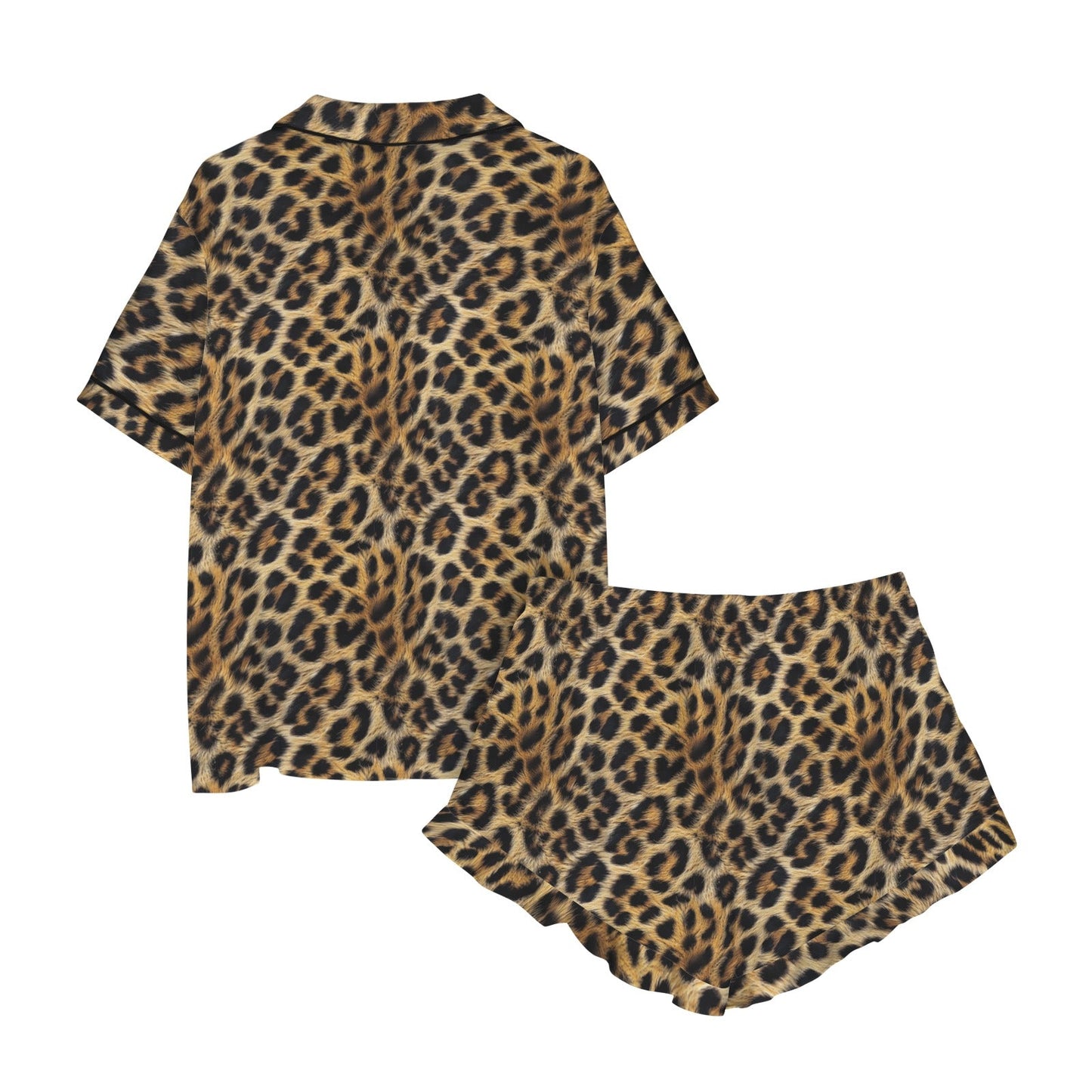 Baha Ranch Retro Pop Western Wild Leopard Satin Pajamas