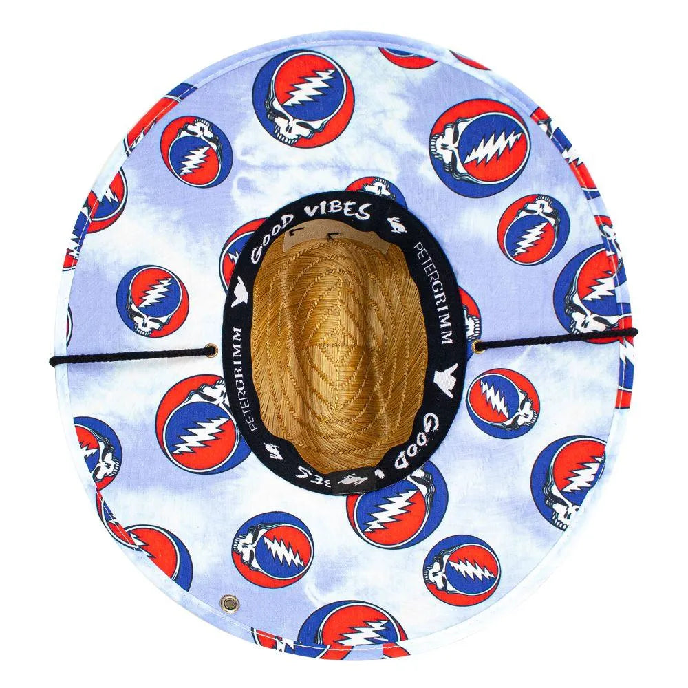 Peter Grimm Grateful Dead SYF (Steal Your Face) - Rye Straw Lifeguard Hat