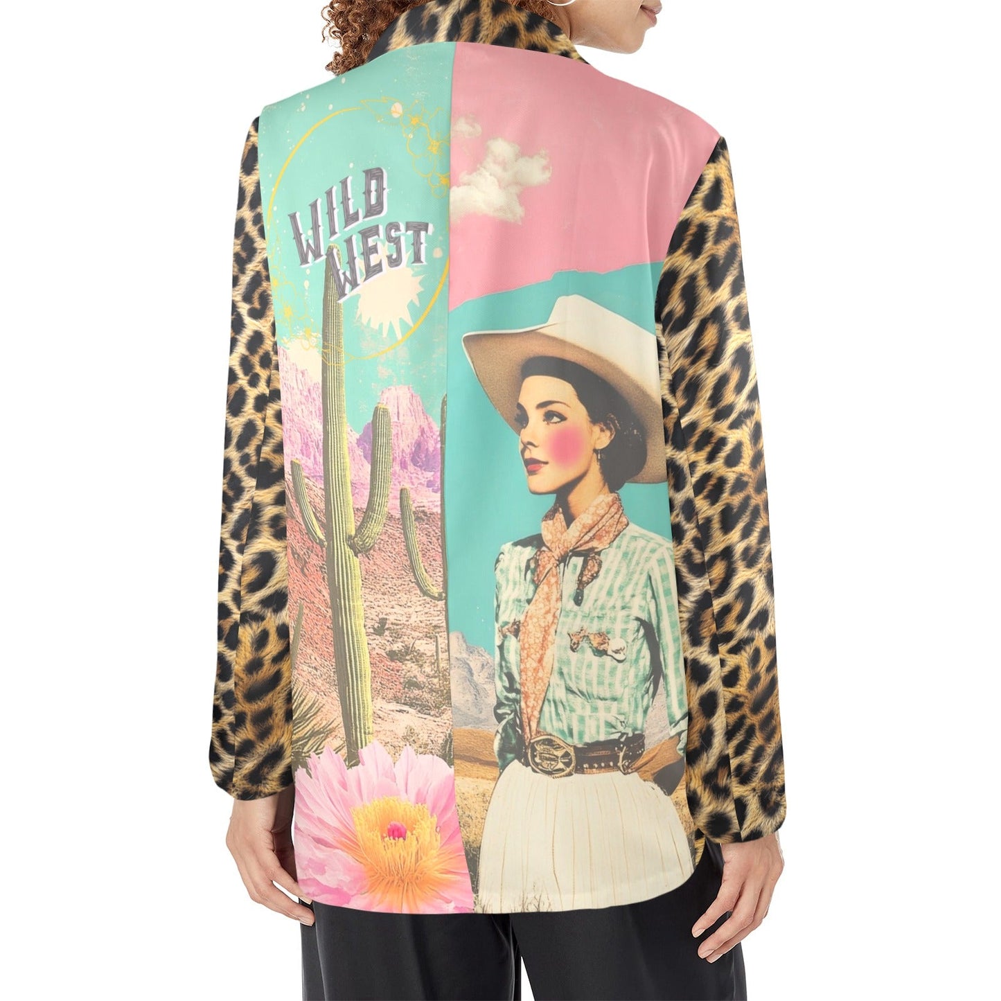 Baha Ranch Retro Pop Western Wild West Leopard Blazer