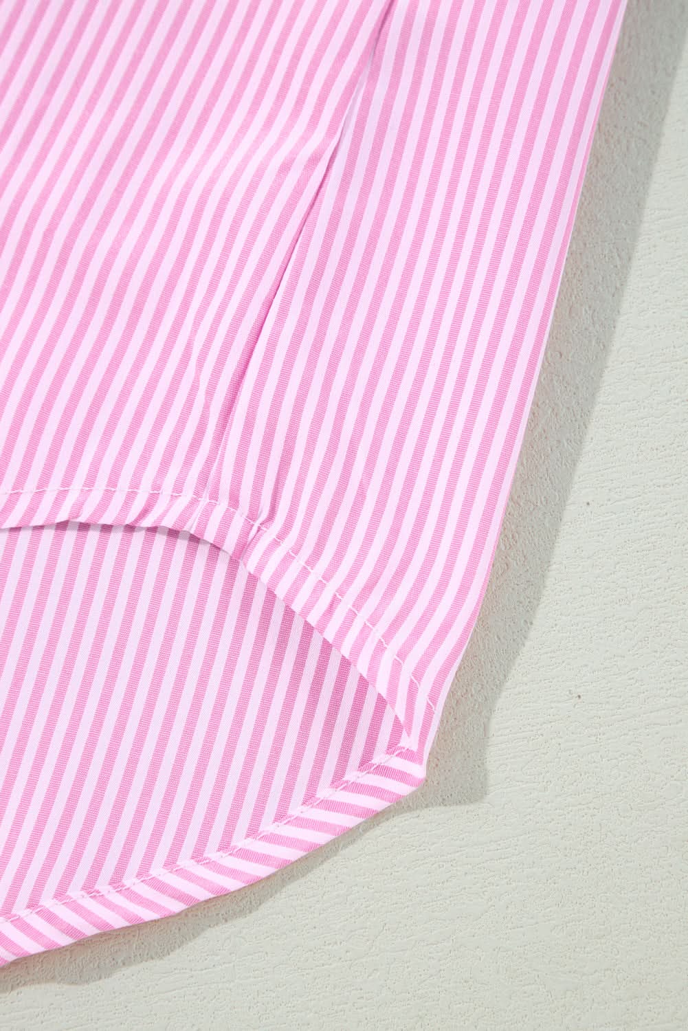 Plus size pink striped shirt