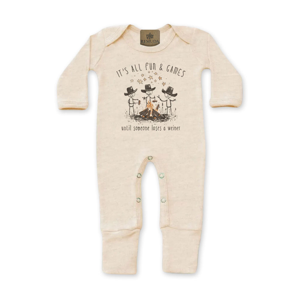 It's All Fun & Games Until Someone Loses A Weiner - Infant Camping Sleepwear