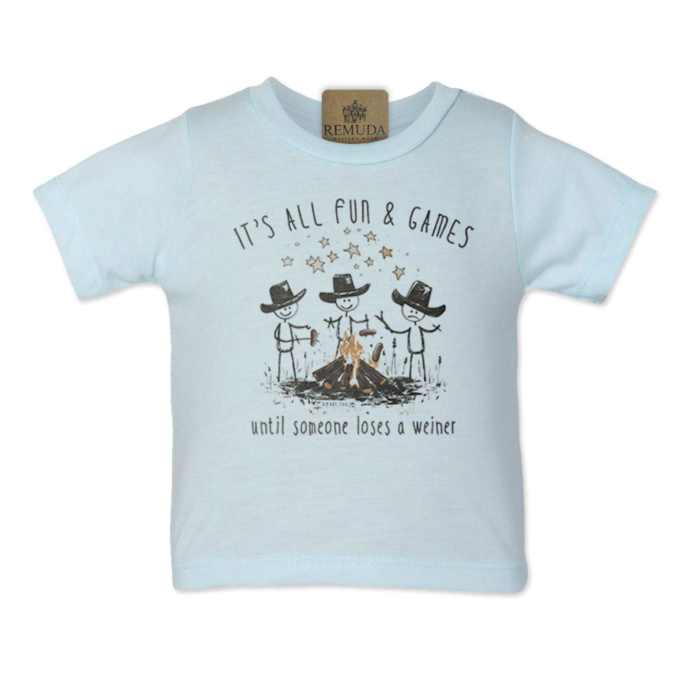 It's All Fun & Games Until Someone Loses A Weiner - Infant Camping Tee