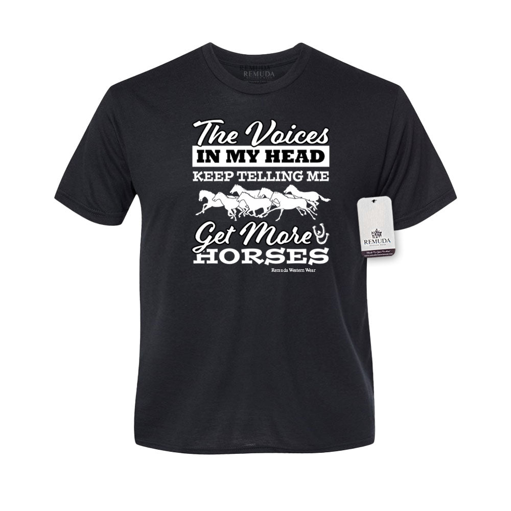 The Voices In My Head Keep Telling Me Get More Horses - Adult Unisex Western Tee T-Shirt