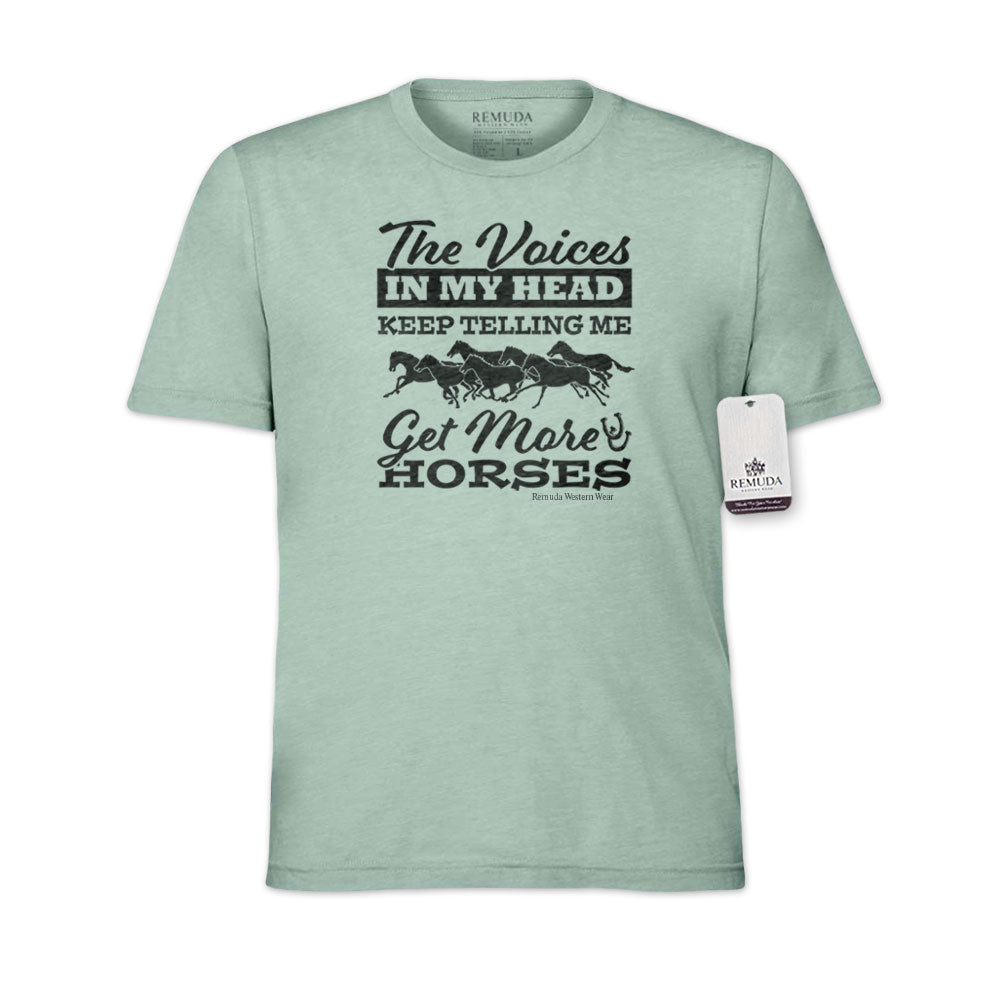 The Voices In My Head Keep Telling Me Get More Horses - Adult Unisex Western Tee T-Shirt