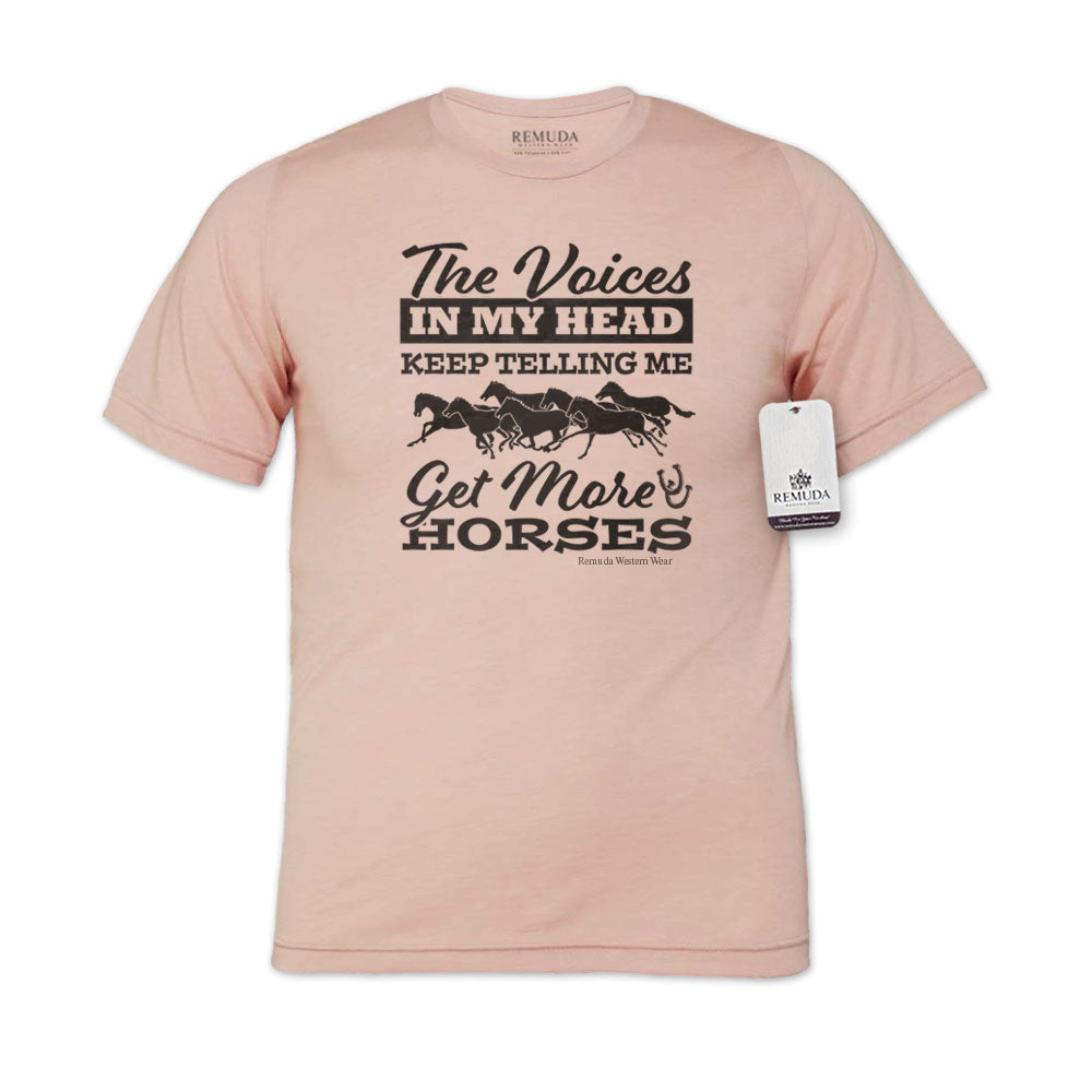 The Voices In My Head Keep Telling Me Get More Horses - Adult Unisex Western Tee T-Shirt