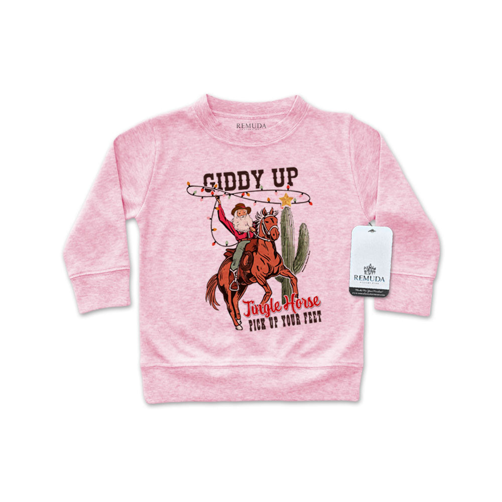 Giddy Up Jingle Horse - Western Infant Long Sleeve Christmas Pullover Shirt