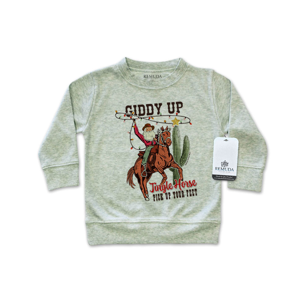 Giddy Up Jingle Horse - Western Infant Long Sleeve Christmas Pullover Shirt