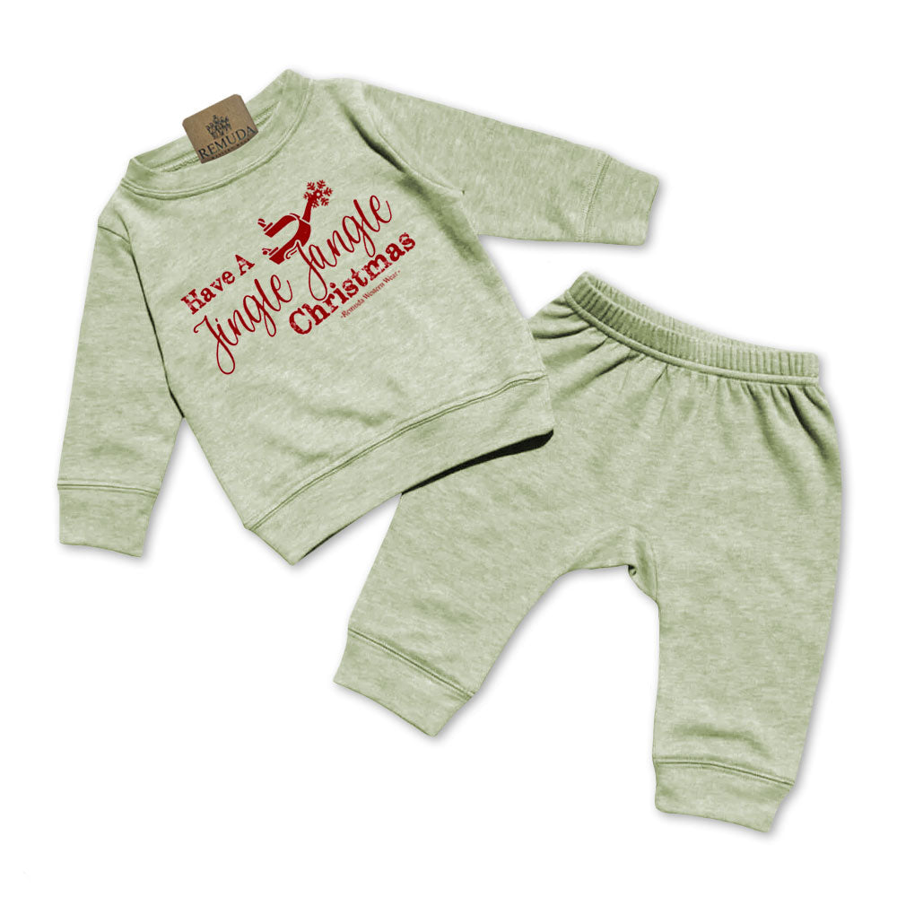 Have A Jingle Jangle Christmas - Infant Western Spur 2 Piece Sweatsuit