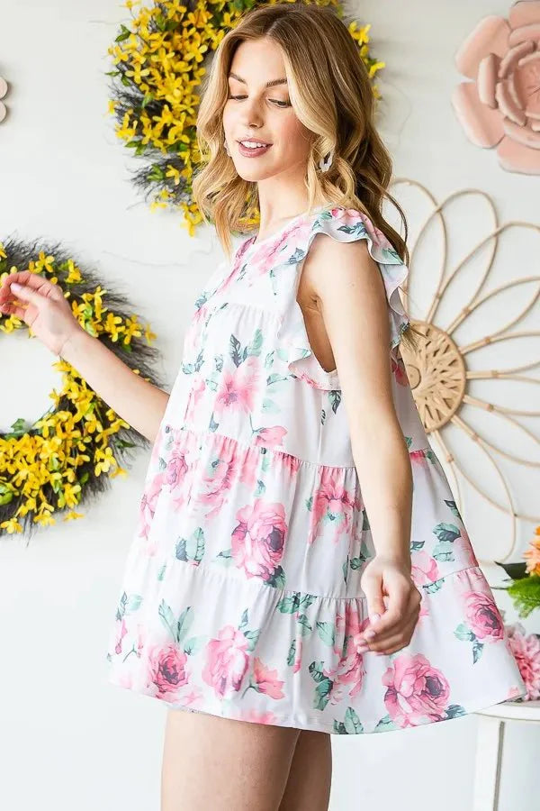 Heimish Full Size Butterfly Short Sleeve Floral Top Plus Size