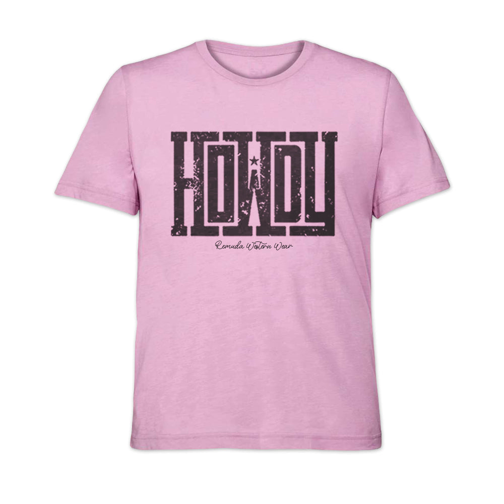 Howdy - Adult Unisex Western Tee T-Shirt - Color Group 2