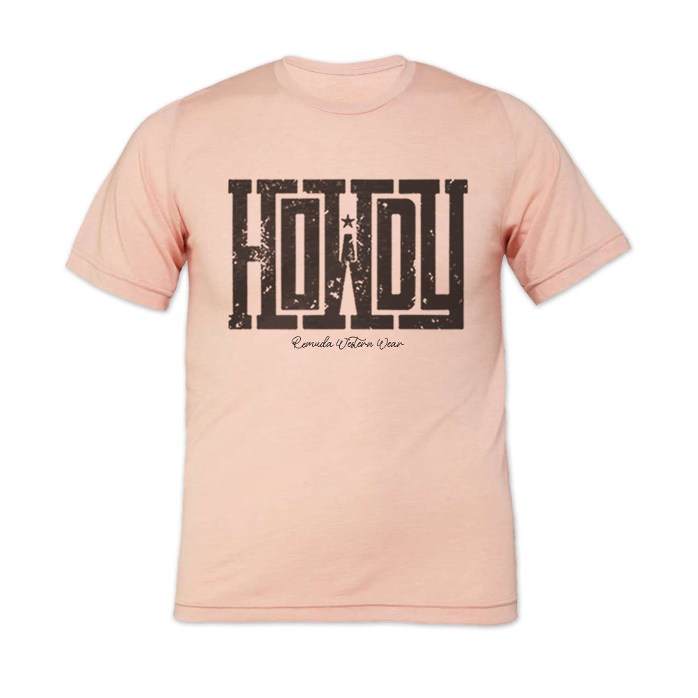 Howdy - Adult Unisex Western Tee T-Shirt - Color Group 2