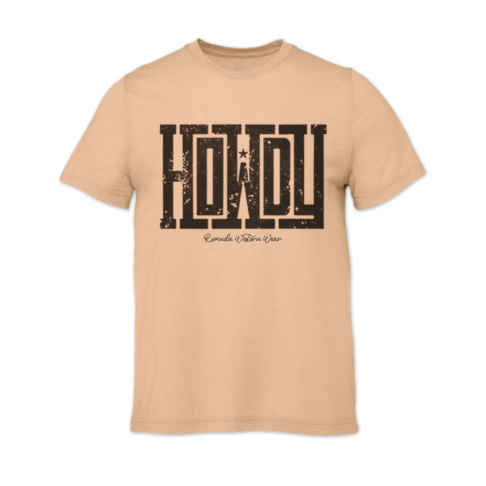 Howdy - Adult Unisex Western Tee T-Shirt - Color Group 1