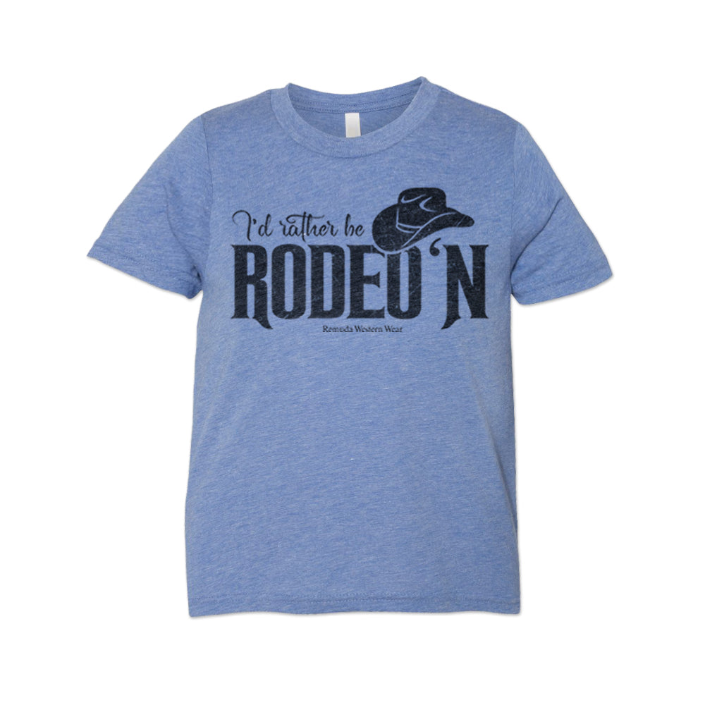 I'd Rather Be Rodeo'n - Youth Western Tee